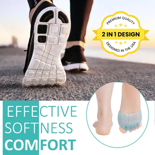 Vista 2 de JUMPOW Almohadillas metatarsianas (2 pares), cojines suaves y duraderos para pies para hombres y mujeres, separadores de dedos de gel, idea