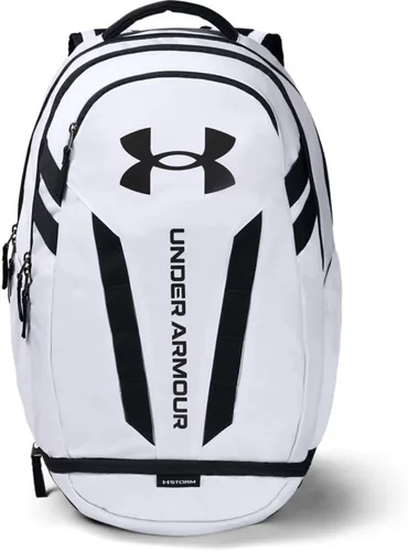 Vista 31 de Under Armour Mochila Hustle 5.0 unisex (004) negro / negro jaspeado medio / brillo dorado metálico