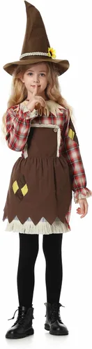 Vista 2 de LMYOVE Disfraz de espantapájaros para niñas, disfraz de espantapájaros para Halloween