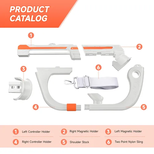 Vista 6 de VR Gun Stock FPS Gaming Accessories for Meta Quest 2, 2-in-1 Stable Oculus Quest 2 Controllers Bracket Attachments Holder, Enhanced Games Reality