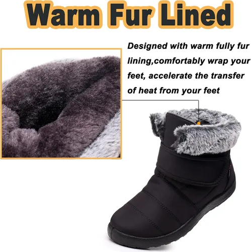 Vista 2 de Botas de invierno para mujer, botas de nieve para mujer, botas de nieve para mujer, botas de invierno para mujer, botas de nieve impermeables