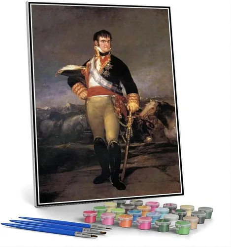 Vista 7 de Pintura por números para adultos Kits de Retrato ecuestre de María Luisa de Parma Pintura por Francisco Goya Kit de pintura por números para niños