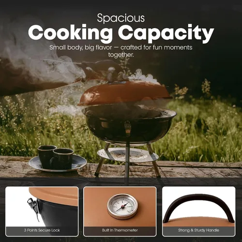 Vista 5 de GasOne CG-14T – Parrilla de barbacoa portátil de 14 pulgadas con tapa de bloqueo de 3 puntos para la preservación del calor – Sistema de ventilación