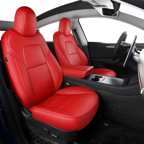 Vista 29 de Funda INCH EMPIRE para asiento de coche, ajuste personalizado para Tesla Model 3, protector de cojín de asiento de cuero sintético para 2017 2018