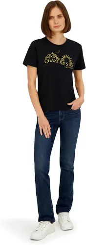 Vista 4 de Spyder Camiseta de manga corta con estampado de sol metálico para mujer Negro