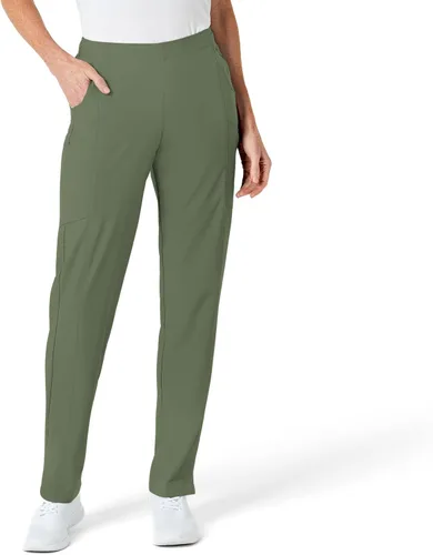 Vista 27 de WonderWink pantalones de cargo de frente plana para mujer Gris carbón jaspeado