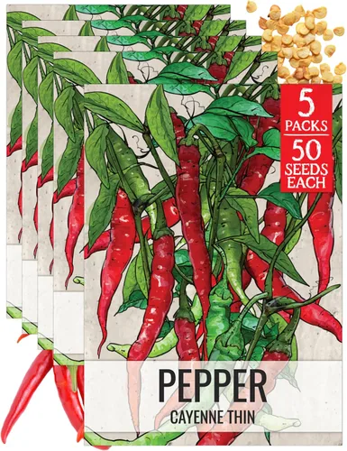 Vista 100 de Seed Needs - Semillas de pimiento arcoíris para plantar verduras, 1 paquete