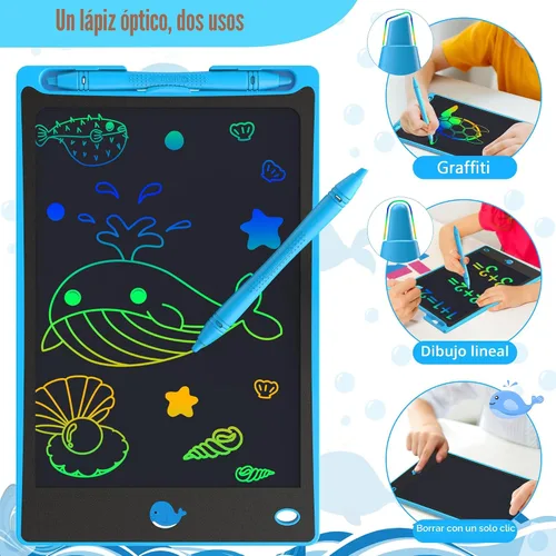 Vista 4 de Hockvill: Tableta de escritura LCD para niños de 8.8 pulgadas, juguetes para niñas y niños, pizarra para dibujar para niños de 3, 4, 5, 6, 7 años