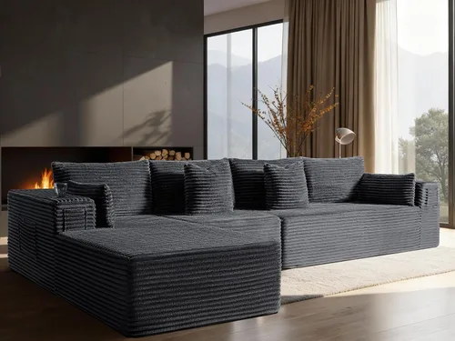Vista 24 de Sofá modular de gran tamaño de 108 pulgadas, cómodo sofá deshuesado en forma de U para sala de estar, asientos extra profundos, sin montaje, sofá