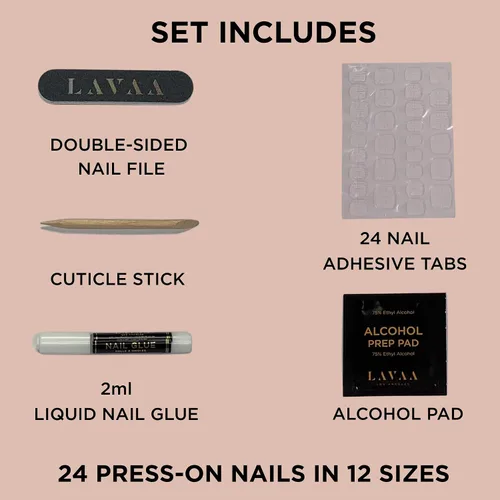 Vista 5 de GOLD VIBES - Uñas a presión de Lavaa Beauty Punta dorada con purpurina degradada Ataúd extra largas Vibes de oro