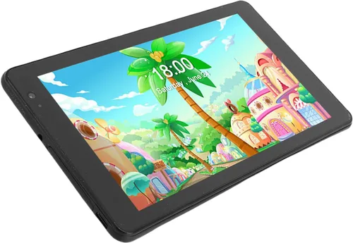 Vista 4 de PUSOKEI Juguetes de tableta de 7 pulgadas, tableta de educación de 2 cámaras frente al software instalado para el hogar (azul)