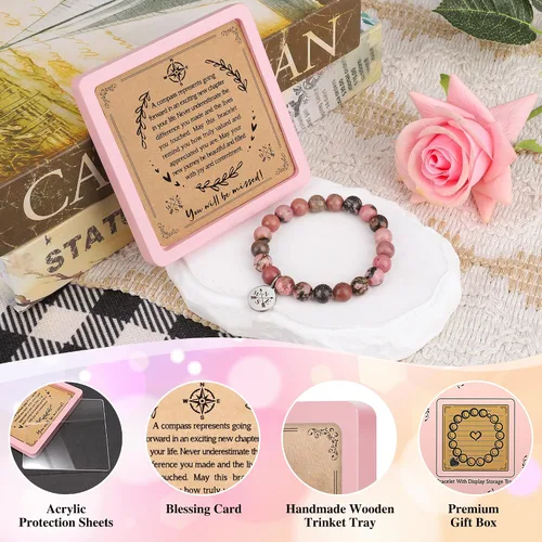 Vista 3 de Regalos de agradecimiento por jubilación para mamá, regalos de graduación para sobrina, hermana y amiga, pulsera curativa, regalos de condolencia