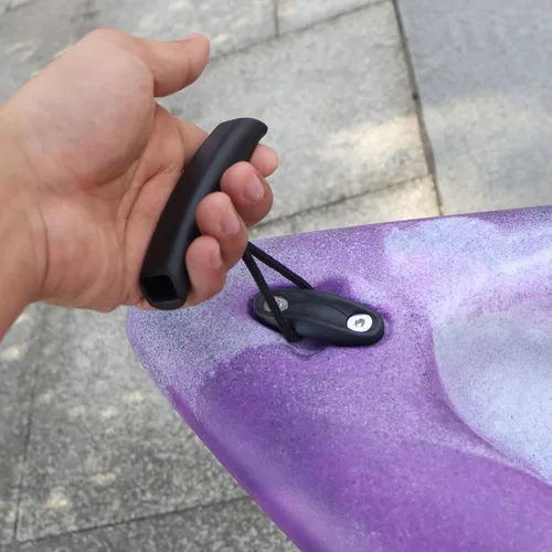 Vista 4 de 2 piezas de mango de transporte para canoa para kayak, mango en T con cordón y ojos de almohadilla, asa de transporte de kayak, correas de kayak