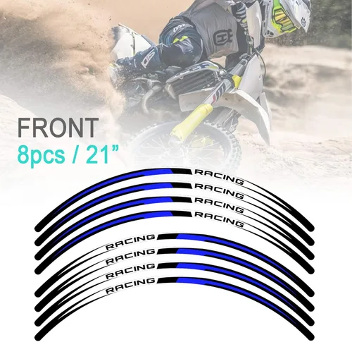Vista 4 de KETABAO MX - Cinta adhesiva para llanta de bicicleta R02, 21, 18 pulgadas, compatible con YZ125X YZ250X YZ250FX YZ450FX (azul)