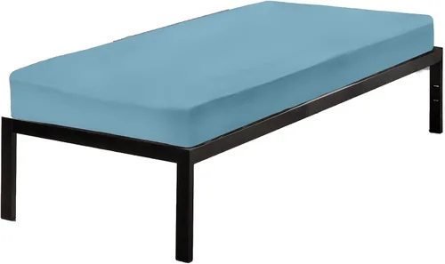 Vista 3 de Gilbins Juego de sábanas de algodón extra largas de 4 piezas para dormitorio universitario (azul cielo)