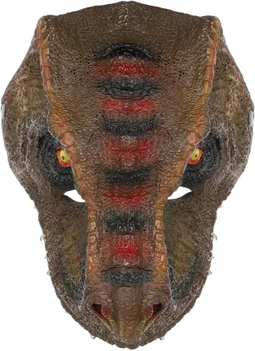 Vista 8 de haozaikeji Máscara realista de dinosaurio para Halloween, máscara de disfraz de T-Rex, transpirable, 3D, cubierta de cara de dinosaurio, dientes