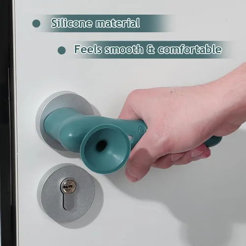 Vista 5 de Toddmomy Guantes para pomo de puerta, 4 cubiertas de silicona para manijas de puerta con ventosa, protector anticolisión para la seguridad
