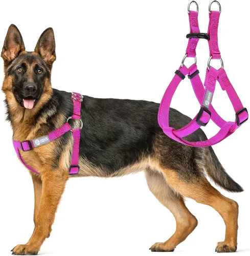 Vista 4 de AKC Step-in - Arnés para perro, chaleco ajustable de color sólido con anillos en D dobles, ajuste cómodo sin tirones para perros pequeños, medianos