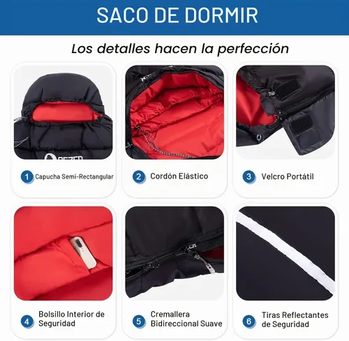 Vista 8 de Down Sleeping Bag for Adults, 600 Fill Power Ultralight Backpacking Negro