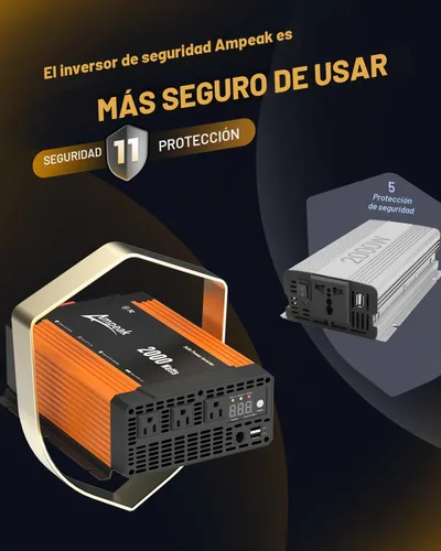Vista 4 de Ampeak Inversor de potencia de 2000W, 89% de eficiencia,Sobretensión