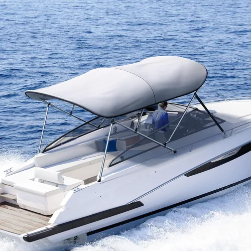 Vista 9 de KING BIRD Toldo Superior de Barco Bimini de 3-4 Arcos Protección Solar Toldo de Barco Impermeable Marco de Aluminio Inoxidable de 1 Pulgada 46