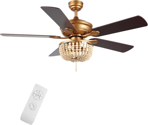 Vista 9 de JONATHAN Y Ventilador de techo de 3 luces LED negro/marrón claro de 52 pulgadas con control remoto y aplicación, candelabro bohemio de granja