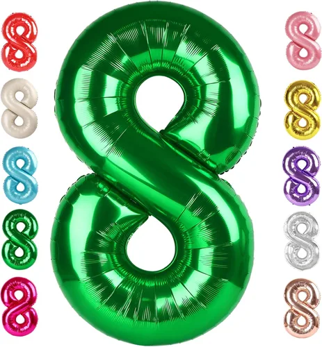 Vista 18 de Globos del números 0 de 40 pulgadas para formar los números 10, 20, 30, 40, 50, 60, 70, 80, 90, 100, para decoración de cumpleaños, bodas, eventos