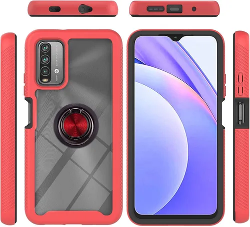 Vista 100 de Funda compatible con Xiaomi Poco X3 NFC, compatible con Xiaomi Poco X3 Pro/Poco X3 Ring Stand 3 en 1, color negro