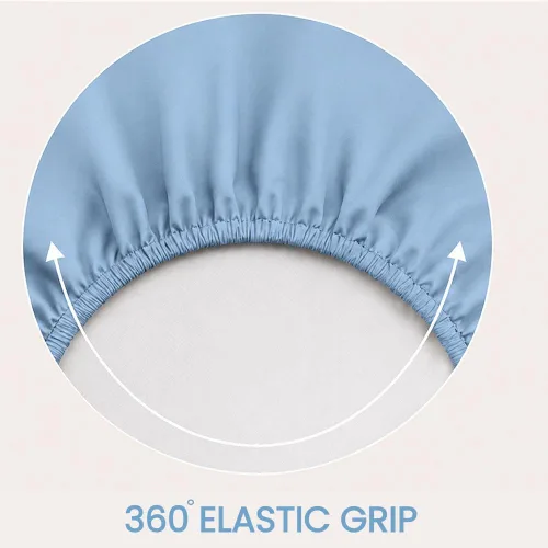 Vista 28 de Sábana bajera ajustable de lujo suave de 600 hilos, 100% algodón egipcio, sábana bajera ajustable individual con elástico alrededor, se adapta a