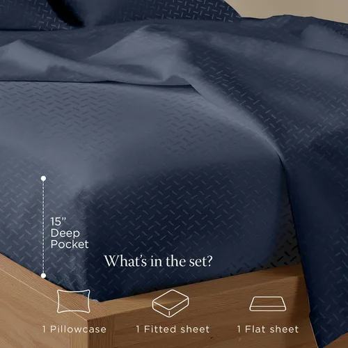 Vista 157 de Threadmill Juego de sábanas de algodón Twin Sábanas 100% algodón para cama tamaño Twin Juego de sábanas de satén jacquard damasco con bolsillo