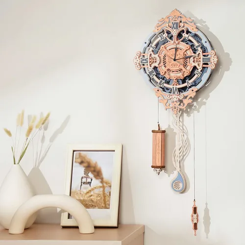 Vista 2 de ROKR Rompecabezas de madera 3D para adultos, reloj de rompecabezas de madera, kits de modelos de construcción mecánica, kits de modelos