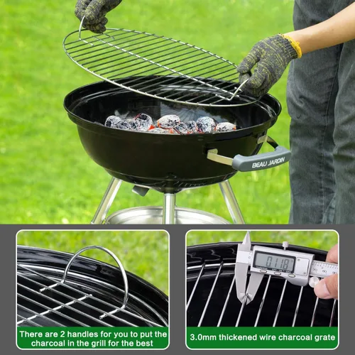 Vista 3 de Paquete de parrilla de carbón de 18 pulgadas, kit de parrilla de carbón para acampar al aire libre, kit de parrilla de cocina