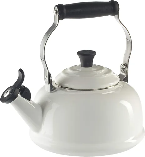 Vista 11 de Le Creuset Tetera silbante de acero esmaltado, 1.7 cuartos de galón, color cereza