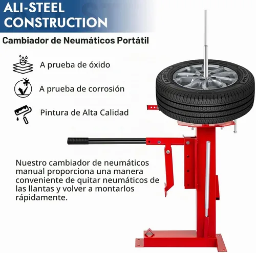 Vista 4 de Cambiador manual de neumáticos con rompecuentas, se adapta a neumáticos de 4 a 16.5 pulgadas