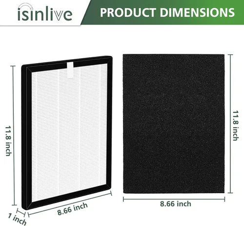 Vista 6 de Filtros de repuesto HEPA 9000 de ProHEPA compatibles con VEVA ProHEPA 9000 Air Pur ifiers, 2 filtros HEPA + 8 filtros de carbón activado