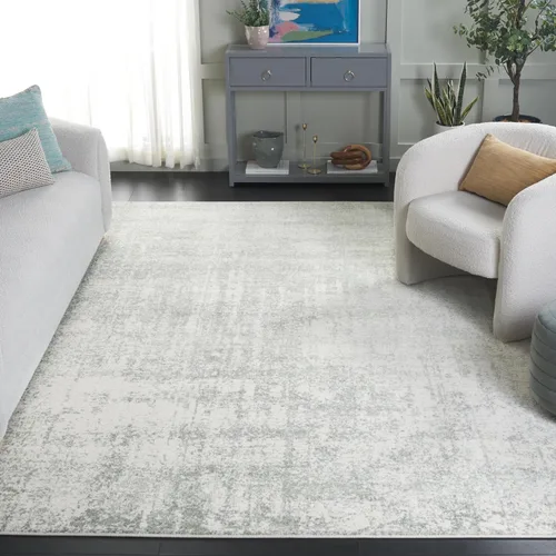 Vista 42 de SAFAVIEH Adirondack Collection - Alfombra de pasillo de 2 pies 1 pulgada x 8 pies, beige y pizarra, diseño abstracto moderno, no desprende pelusa