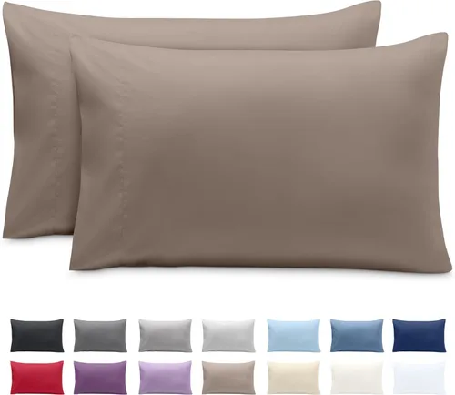 Vista 20 de Bare Home Juego de 2 fundas de almohada de microfibra de tamaño estándar, fundas de almohada refrescantes, doble cepillado, fácil cuidado, cierre
