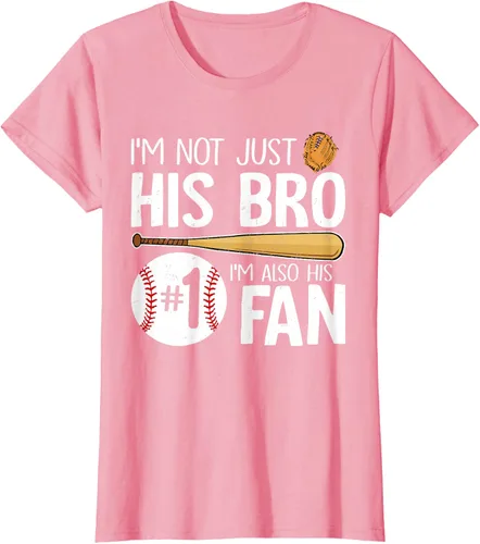 Vista 15 de Camiseta Baseball Brother I'm Not Just His Bro I'm His Number One Fan, Negro