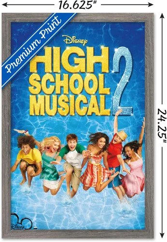 Vista 3 de Trends International High School Musical 2 - Póster de pared de una hoja, 14.725 x 22.375 pulgadas, versión enmarcada de madera de granero