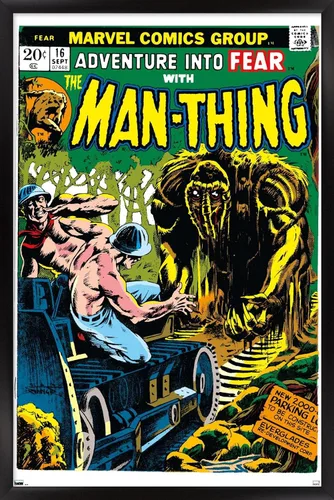 Vista 9 de Trends International Marvel Comics: Man-Thing #16 - Póster de pared, 22.4 pulgadas de largo x 14.7 pulgadas, versión enmarcada en madera de granero