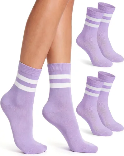Vista 8 de Syhood Crew Stripe Socks Unisex Athletic Socks