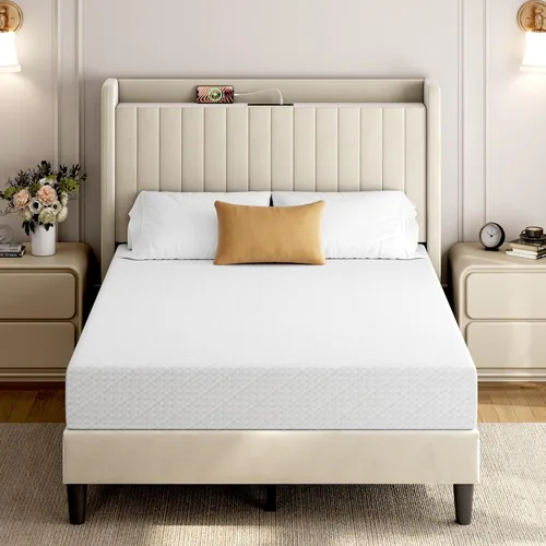 Vista 18 de Yaheetech Colchón individual de 8 pulgadas, colchón de espuma viscoelástica de gel refrescante de 3 capas (paquete de 2)