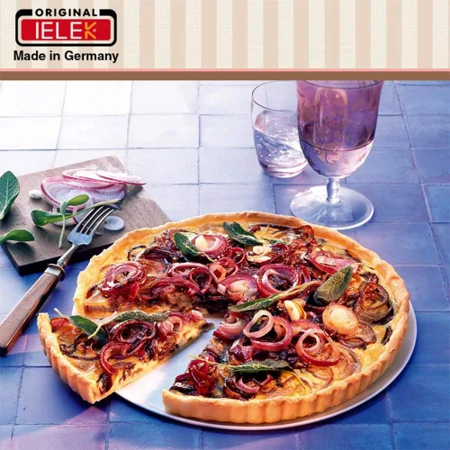 Vista 5 de IELEK - Molde para tartas para tartas de flan antiadherente, resistente, de 10 pulgadas, para quiche, con parte inferior suelta extraíble