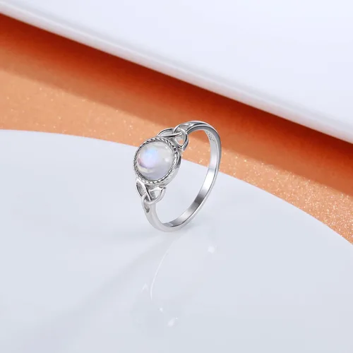 Vista 2 de Irish Celtic Knot Stud Earrings Moonstone Celtic Vintage Ring 925 Sterling Silver Good Luck Triquetra Cross Knot Earrings Jewelry Gifts for Women
