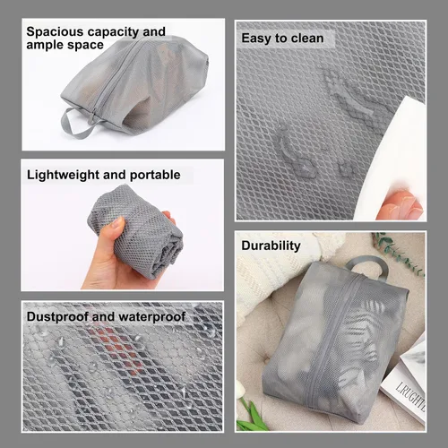 Vista 4 de Fixwal Bolsas de zapatos para viajes, Gris
