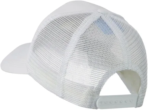 Vista 2 de e4Hats.com 6 Panel Malla Bandera Americana Blanca Patch Cap
