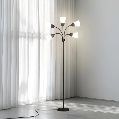 Vista 9 de Brightech Medusa - Lámpara de pie LED moderna – Lámpara de pie de múltiples cabezales para salas de estar y oficinas – Lámpara alta con pantalla