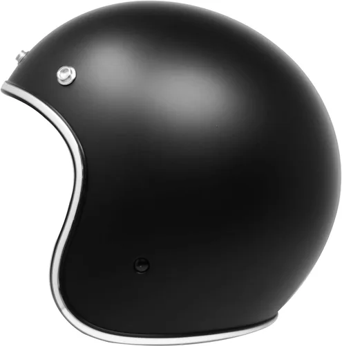 Vista 6 de GDM RENEGADE - Casco abierto para motocicleta, 3/4, estilo vintage, negro mate (escudo cromado, S)