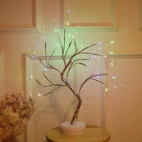 Vista 8 de FUCHSUN - Lámpara de árbol de bonsái de mesa con 108 luces LED de hadas, árbol artificial para centros de mesa de fiesta en el hogar, funciona