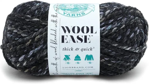 Vista 147 de Lion Brand Yarn - Ovillo de lana Wool-Ease Thick & Quick color fuerza aérea Super Bulky Wool Acrylic Blend Fiber for Soft Hats, Sweaters, Chunky
